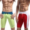 BRAVE PERSON Fashion Soft Smooth Swimming Trunks Men's Sports Shorts Beach Pants B0005 (S, Green/Red) view 1
