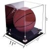 Better Display Cases Clear Acrylic Full Size Basketball Display Case with Mirror Case, Silver Risers and Black Base(A001/B01) view 2
