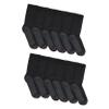 Hanes mens Max Cushion Crew Socks, 6-pair Pack Casual Sock, Black, 12-Jun US view 2