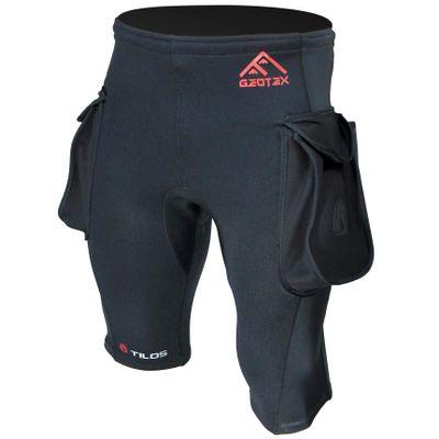 Tilos Wetsuit Scuba Diving Tech Shorts with Pockets - 1mm Neoprene: Diving, Scuba, Snorkeling, Surfing & Many More (Black, Large)