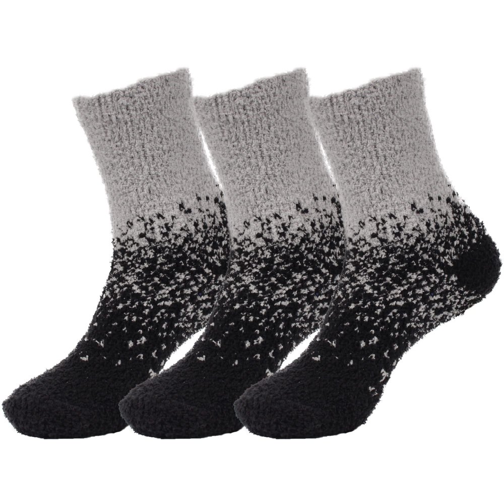 BambooMN Extra Large Super Soft Warm Cozy Fuzzy Gradient Socks - 07 Witches Brew - 3 prs