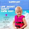 TRC Recreation Super Soft Child Size XS Life Jacket USCG Approved Vinyl Coated Foam Swim Vest for Kids Swimming Pool and Beach Gear, Flamingo Pink view 2