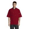 Uncommon Threads Unisex Havana Chef Coat Ss Mesh Blk Trm, Red, Small view 1