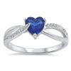 Blue Simulated Sapphire Heart Promise Ring 925 Sterling Silver Infinity Band Size 8 view 1