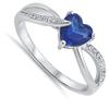Blue Simulated Sapphire Heart Promise Ring 925 Sterling Silver Infinity Band Size 8 view 2