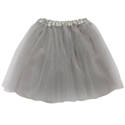 So Sydney Adult Teen 3 Layer Tutu Skirt - Princess Costume Ballet Party Dance Race Outfit (Silver (Gray)),One Size