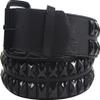 BodyPUNKS Black double row pyramid studded leather belt W/black studs, Youth Small (Waist 15-19) view 1