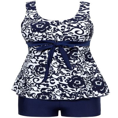 Labelar One Piece Swimsuits with Shorts Bottom Printed