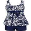 Labelar One Piece Swimsuits with Shorts Bottom Printed view 1