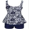 Labelar One Piece Swimsuits with Shorts Bottom Printed view 2