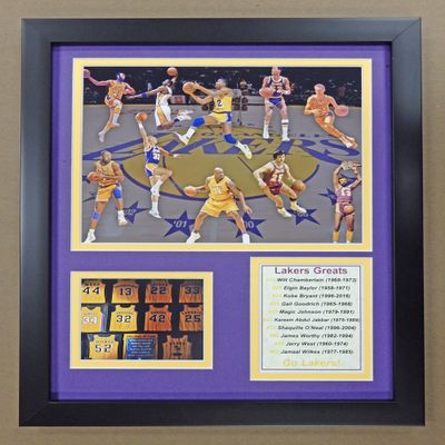 Legends Never Die NBA Minneapolis/Los Angeles Lakers All-Time Greats Framed Photo Collage, 12" x 15"