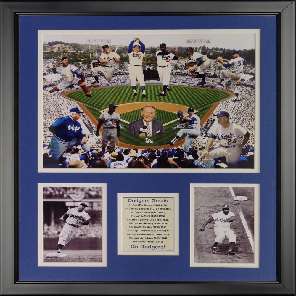Legends Never Die MLB Brooklyn/Los Angeles Dodgers All-Time Greats Framed Photo Collage, 18" x 22", (19770A)