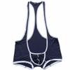 FEESHOW Men's Suspender Singlet Bulge Pouch Leotard Bodysuit Underwear Briefs (Blue, XL) view 4