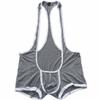 FEESHOW Men's Suspender Singlet Bulge Pouch Leotard Bodysuit Underwear Briefs (Gray, XL) view 4