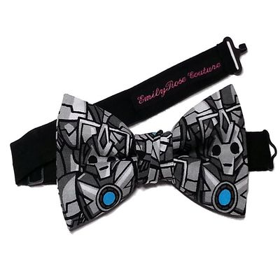 EmilyRose Couture Super Heroes-Sci Fi Bow Ties (Group 2 of 2) (Medium (6-12 Year Olds), Doctor Cybermen)