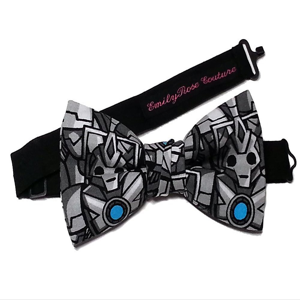 EmilyRose Couture Super Heroes-Sci Fi Bow Ties (Group 2 of 2) (Medium (6-12 Year Olds), Doctor Cybermen)