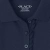 The Children's Place Girl's Long Sleeve Ruffle Pique Polo, Tidal, Large view 2