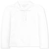 The Children's Place girls Long Sleeve Ruffle Pique School Uniform Polo Shirt, White Single, X-Small US view 1