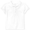 The Children's Place Girl's Short Sleeve Pique Polo, White, X-Large view 1