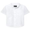 The Children's Place Baby Boys and Toddler Boys Short Sleeve Oxford Button Down Shirt, White, 6-9 MONTHS view 1