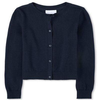 The Children's Place girls Basic School Uniform Cardigan Sweater, Tidal, Small US