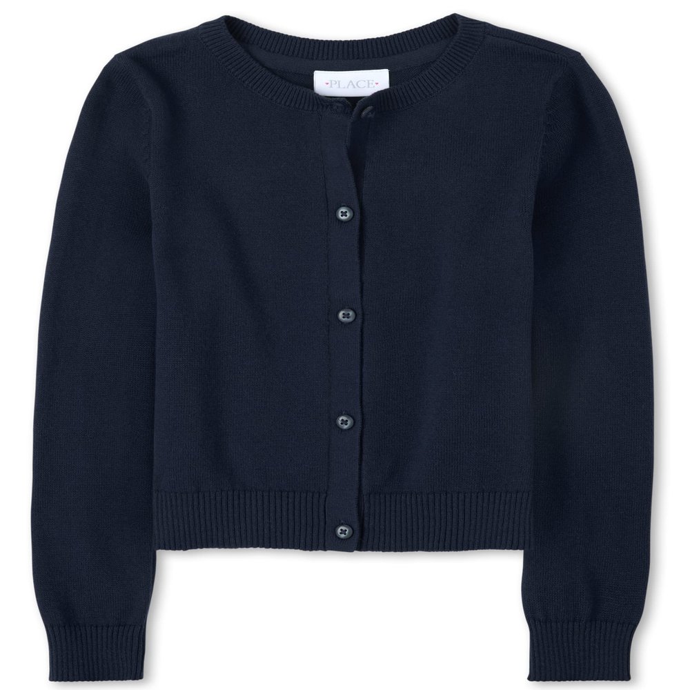 The Children's Place girls Basic School Uniform Cardigan Sweater, Tidal, Small US