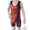 KO Sports Gear Unisex Wrestling Singlet for Adult Wrestlers - Wrestling Singlet for Men & Women - Bold Durable Uniform, Stretchy Breathable Material - Orange Skull, Adult 3X-Large view 4