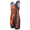 KO Sports Gear Unisex Wrestling Singlet for Adult Wrestlers - Wrestling Singlet for Men & Women - Bold Durable Uniform, Stretchy Breathable Material - Orange Skull, Adult Large view 3