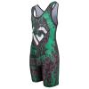 KO Sports Gear Unisex Wrestling Singlet for Adult Wrestlers - Wrestling Singlet for Men & Women - Bold Durable Uniform, Stretchy Breathable Material - Green Dragon, Adult Medium view 2