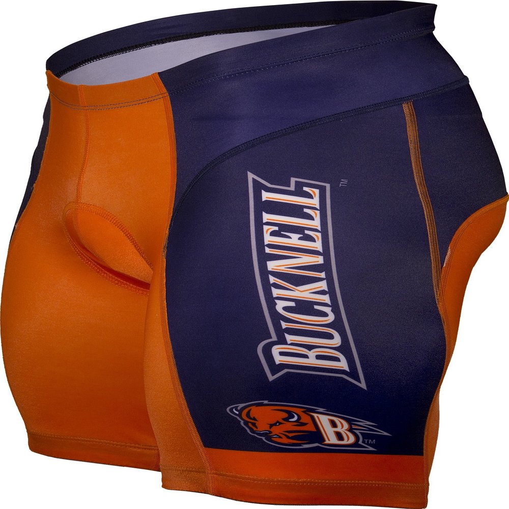 Adrenaline Promotions NCAA Bucknell Bison Men's Cycling Shorts, X-Large, Orange/Navy