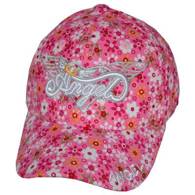 SOSO Girl's Angel Baseball Cap with Flowers Pink