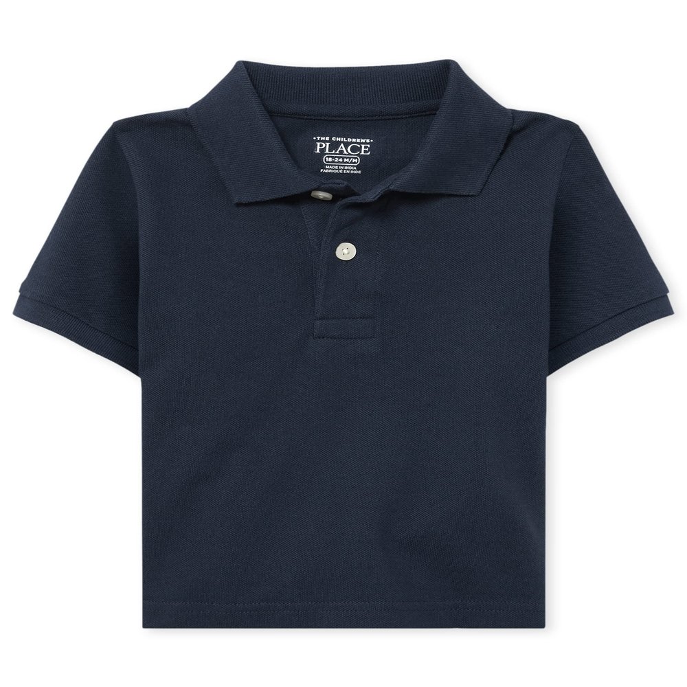 The Children's Place Baby Boys and Toddler Boys Short Sleeve Pique Polo, Nautico, 12-18 MONTHS
