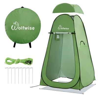WolfWise Pop Up Changing Tent for Beach, Camping Portable Shower Tents, Outdoor Privacy Bathroom, Change Dressing Clothes Tent Pop Up Instant for Camp, Toilet, 6.2ft High, Green
