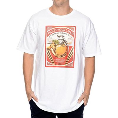 OBEY Men's Fruits of Our Labor T-Shirt, White, Large