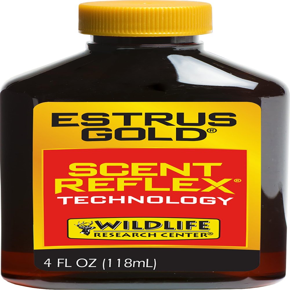 Wildlife Research Center Estrus Gold, Super Premium Synthetic Doe Estrus Scent with Scent Reflex Technology, Ultra-Realistic Rut Attractant, Synthetic Hunting Scent, 4 FL OZ