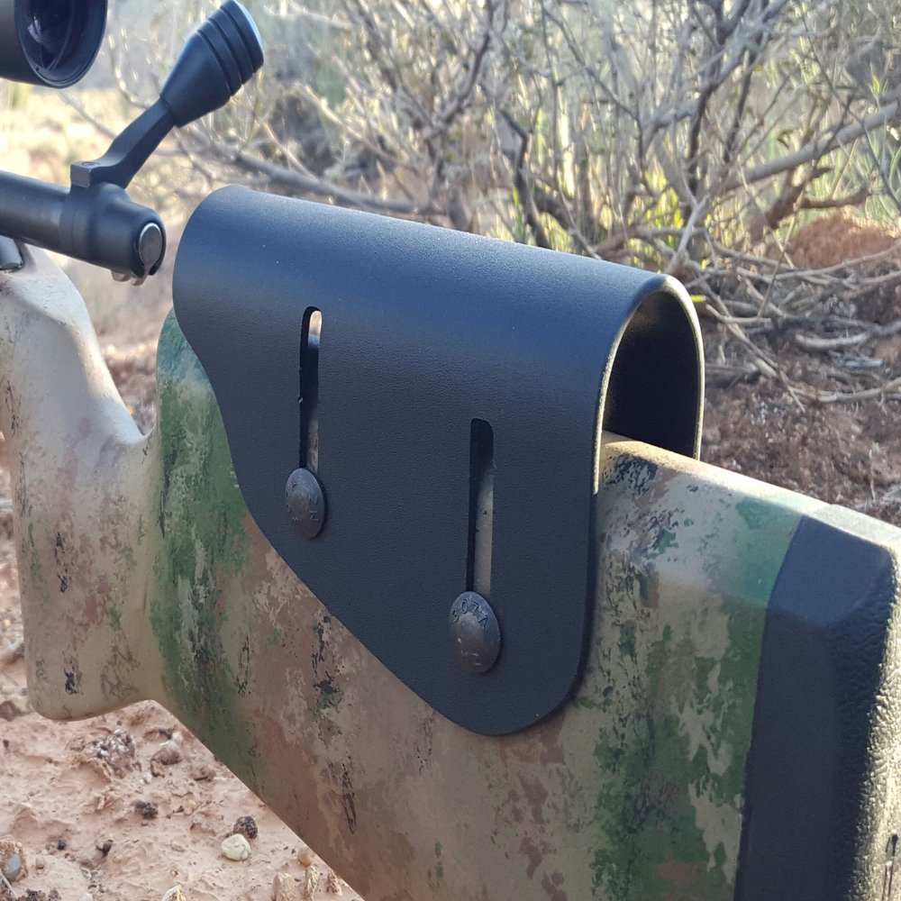 Matthew's Fabrication Adjustable Kydex Cheek Rest Riser .125" - Premium Cheek Rest: Remington 700 HS Precision & Savage Accustock (Classic - Black Oxide Bolts)