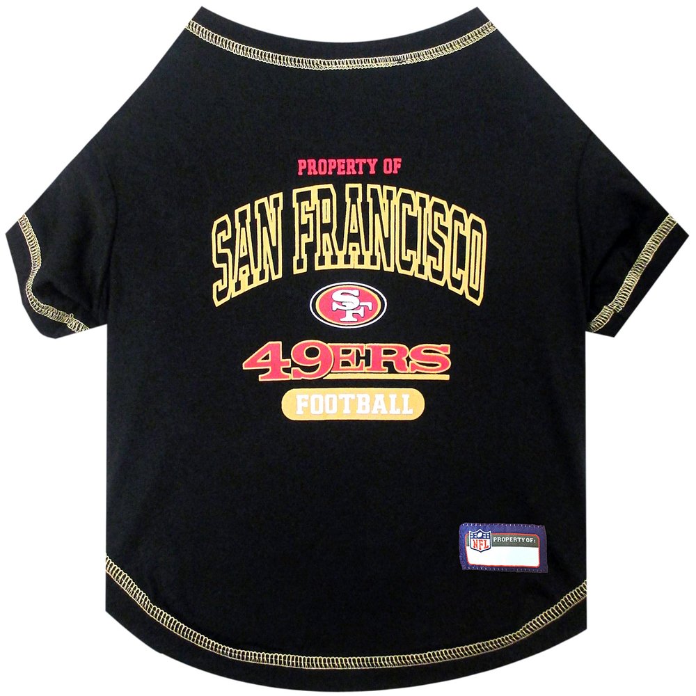 NFL San Francisco 49ers Dog T-shirt X-Large. - Licensed Shirt for Pets Team Colored with Team Logos- Premium Stretchable Materials for the comfort of your Dog & Cat