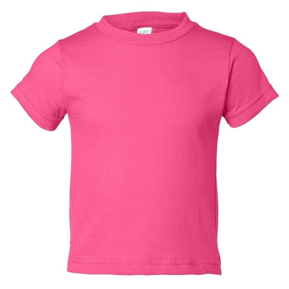 RABBIT SKINS Infant Comfort Ribbed Crewneck Jersey T-Shirt, HOT Pink, 6 Months