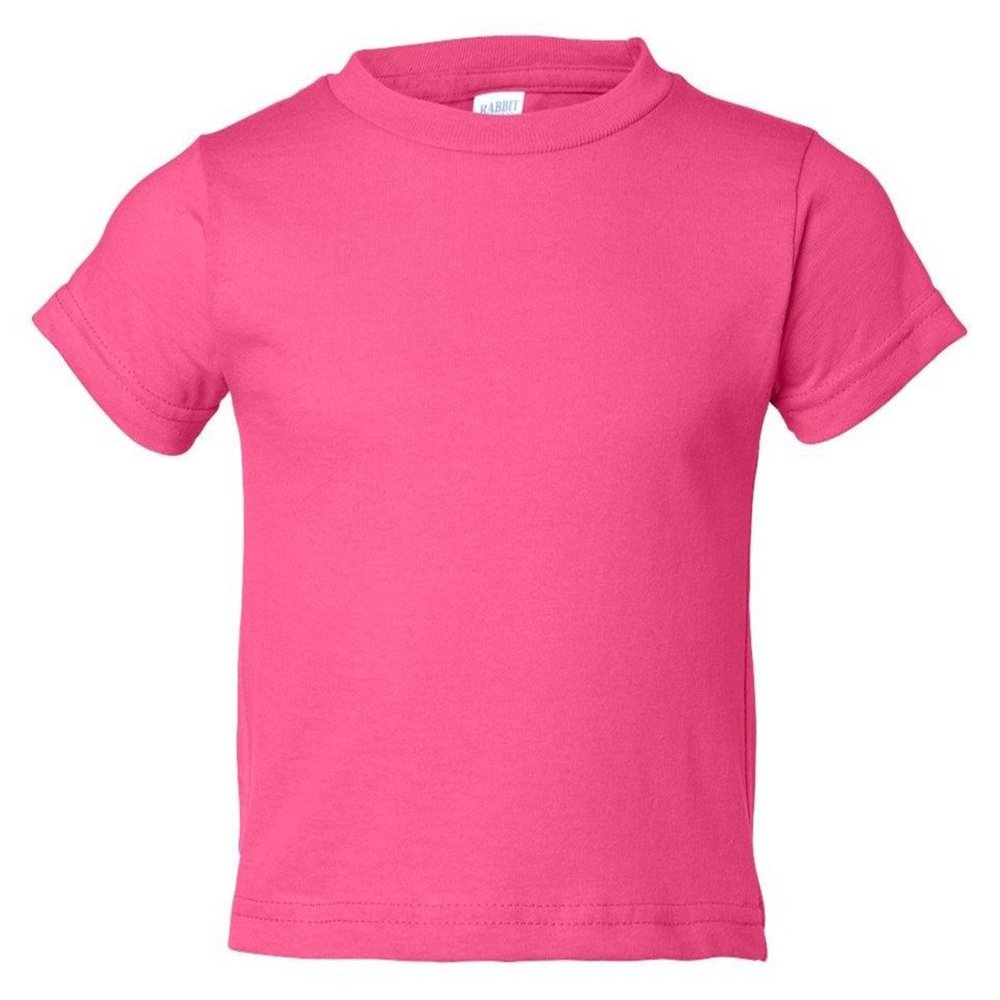 RABBIT SKINS Infant Comfort Ribbed Crewneck Jersey T-Shirt, HOT Pink, 18 Months
