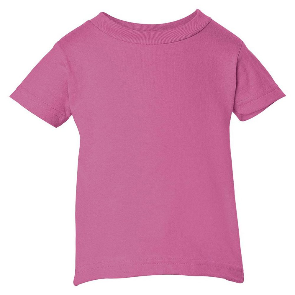 RABBIT SKINS Infant Comfort Ribbed Crewneck Jersey T-Shirt, Raspberry, 18 Months