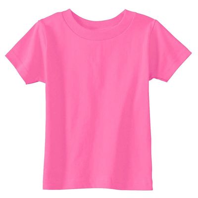 RABBIT SKINS Infant Comfort Ribbed Crewneck Jersey T-Shirt, Raspberry, 24 Months