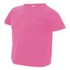 Rabbit Skins Toddler Fine Jersey Ribbed Collar T-Shirt, Raspberry, 2T view 3