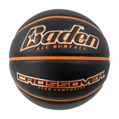 Baden Crossover Flex Composite Basketball | Durable, High-Performance Ball for All-Season Play | 27.5-Inch | Black/Orange