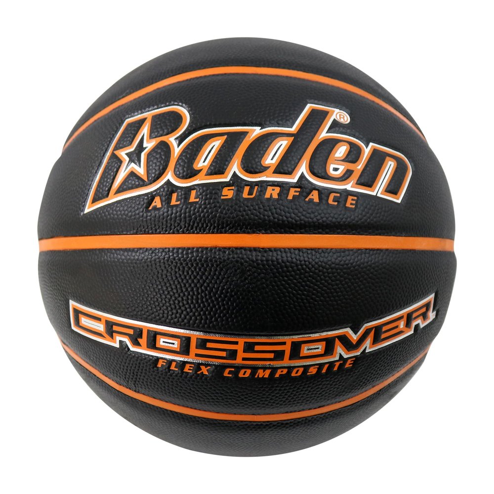 Baden Crossover Flex Composite Basketball | Durable, High-Performance Ball for All-Season Play | 27.5-Inch | Black/Orange