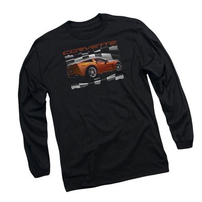 Chevrolet Orange Z06 Corvette Adult Long-Sleeve T-Shirt, Large