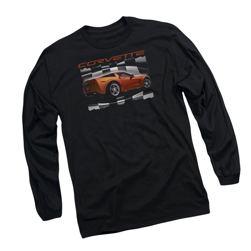 Chevrolet Orange Z06 Corvette Adult Long-Sleeve T-Shirt, Large