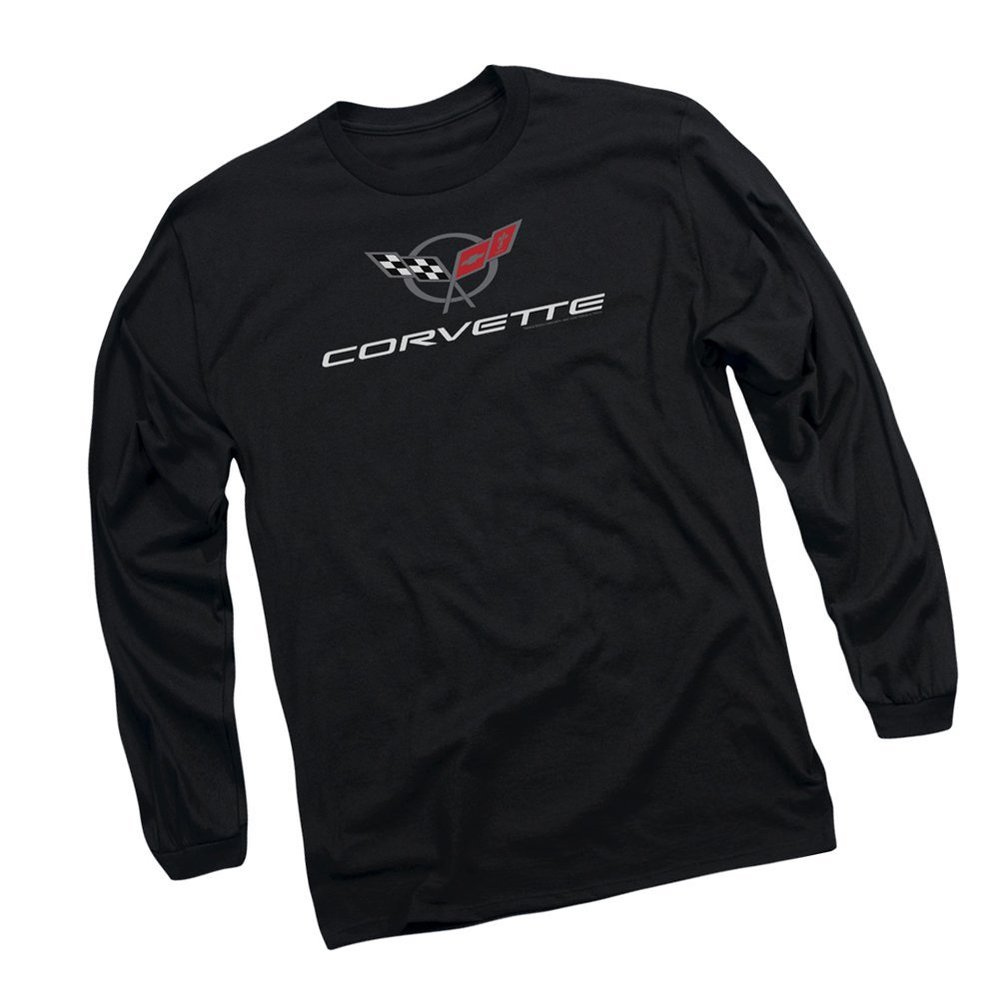 Chevrolet Corvette Modern Emblem Adult Long-Sleeve T-Shirt, X-Large Black