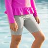 City Threads Girls and Boys Swim Jammers UPF 50+ Made in USA, Kids Swim Shorts for Practice and More (Medium Gray, 16) view 2