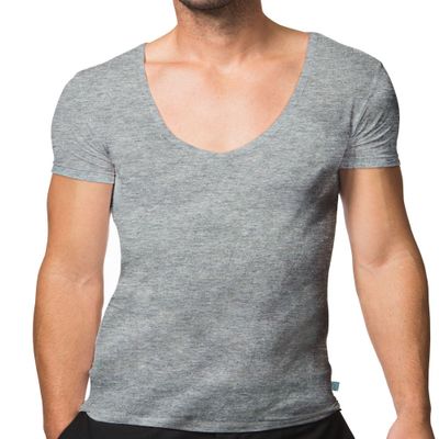 Men's Modal V-Neck Invisible Undershirt Small Gray jT Modal