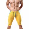 FEESHOW Men's Workout Gym Sports Fitness Running Tights Shorts Pants (Yellow, L) view 1
